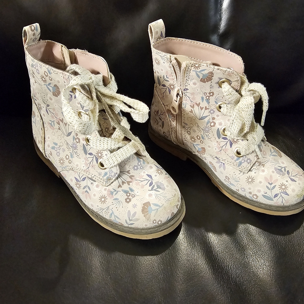 Cat and Jack's Girls Pink Floral Boots size 10 - Picture 11 of 12